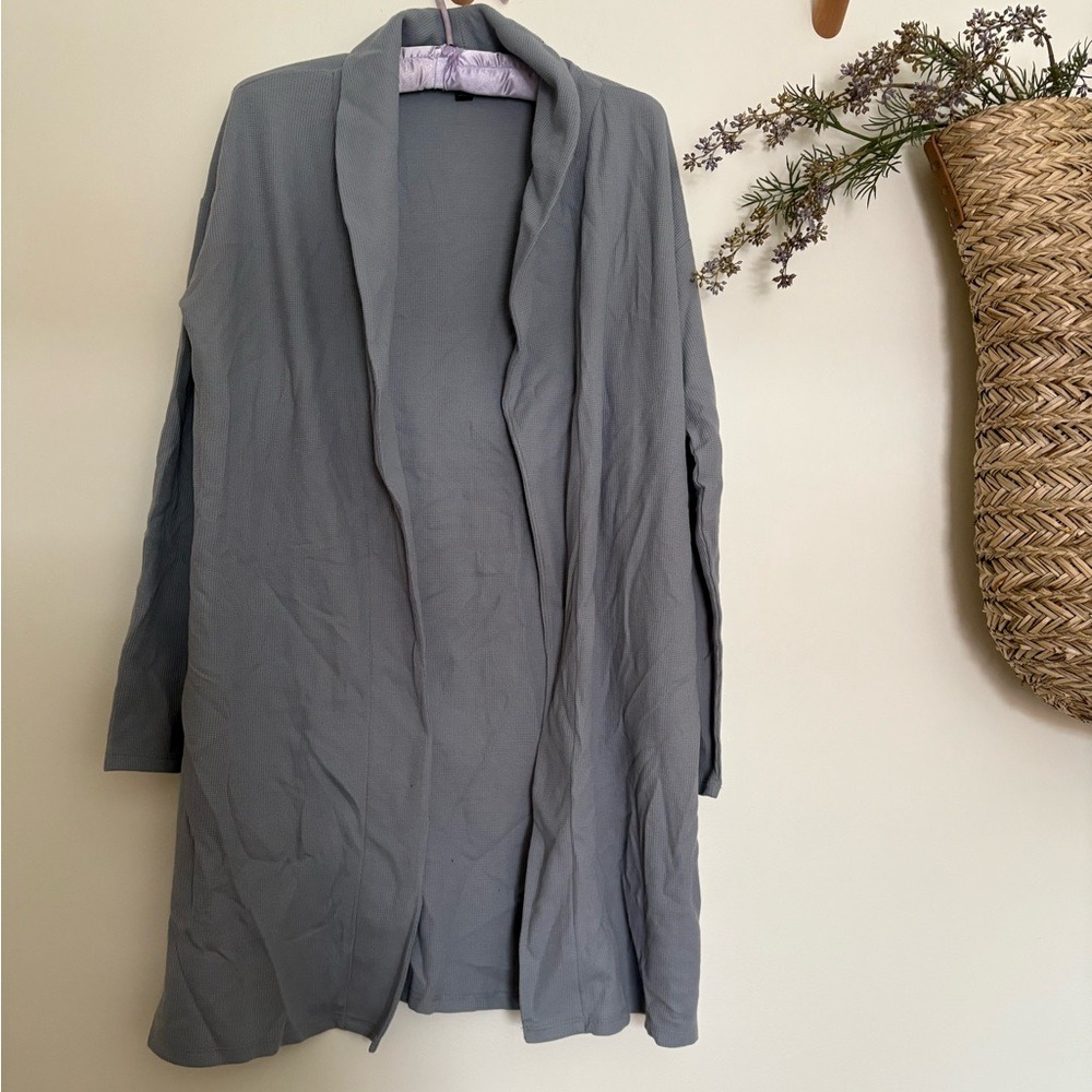 Light Gray Blue Knit Cardigan-M